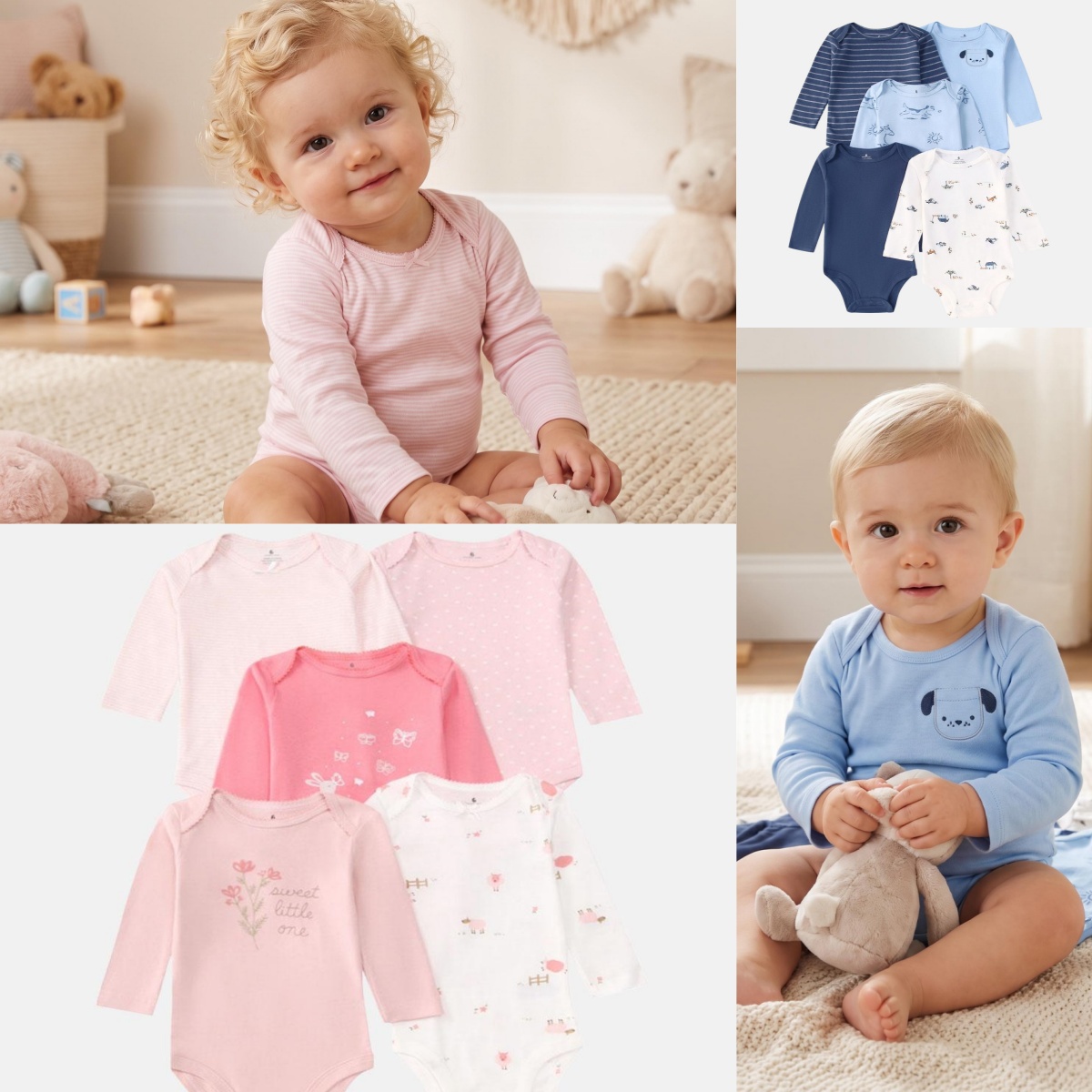 Baby Products Website - 5 PCS Baby Boys Girls Bodysuit