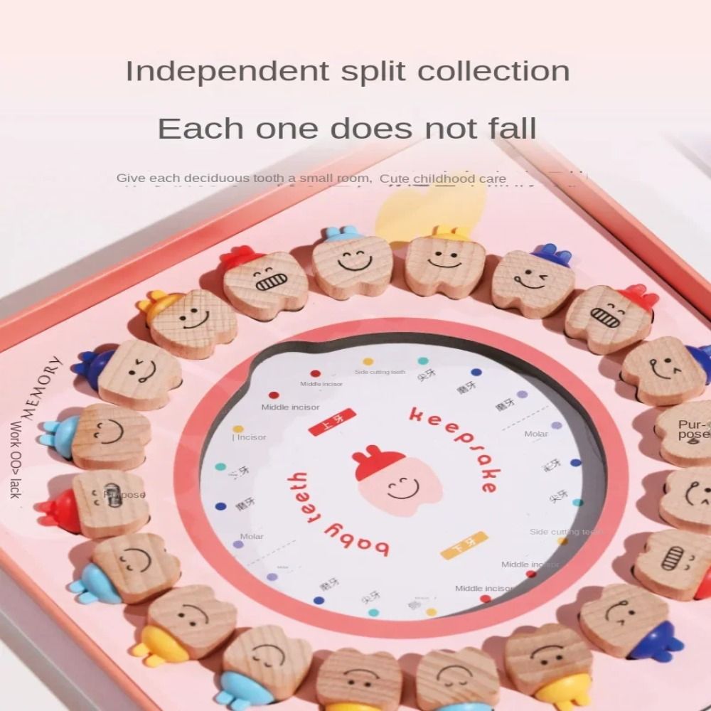 Wooden Baby Tooth Box Cartoon  - Baby Products Storage Box 评论和价格